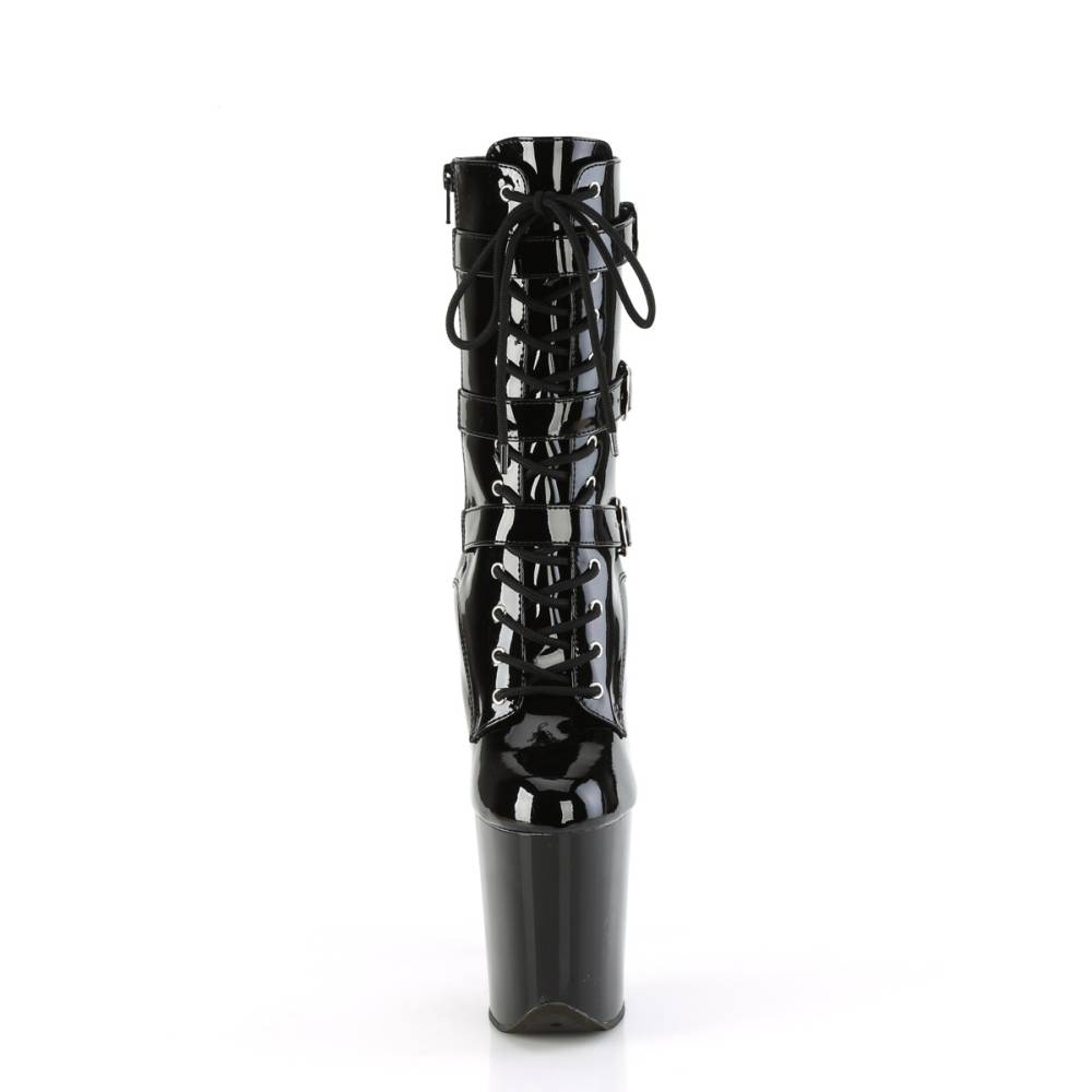 Pleaser - FLAMINGO-1043 Bottes de plate-forme, Pole dance chaussures - Noir